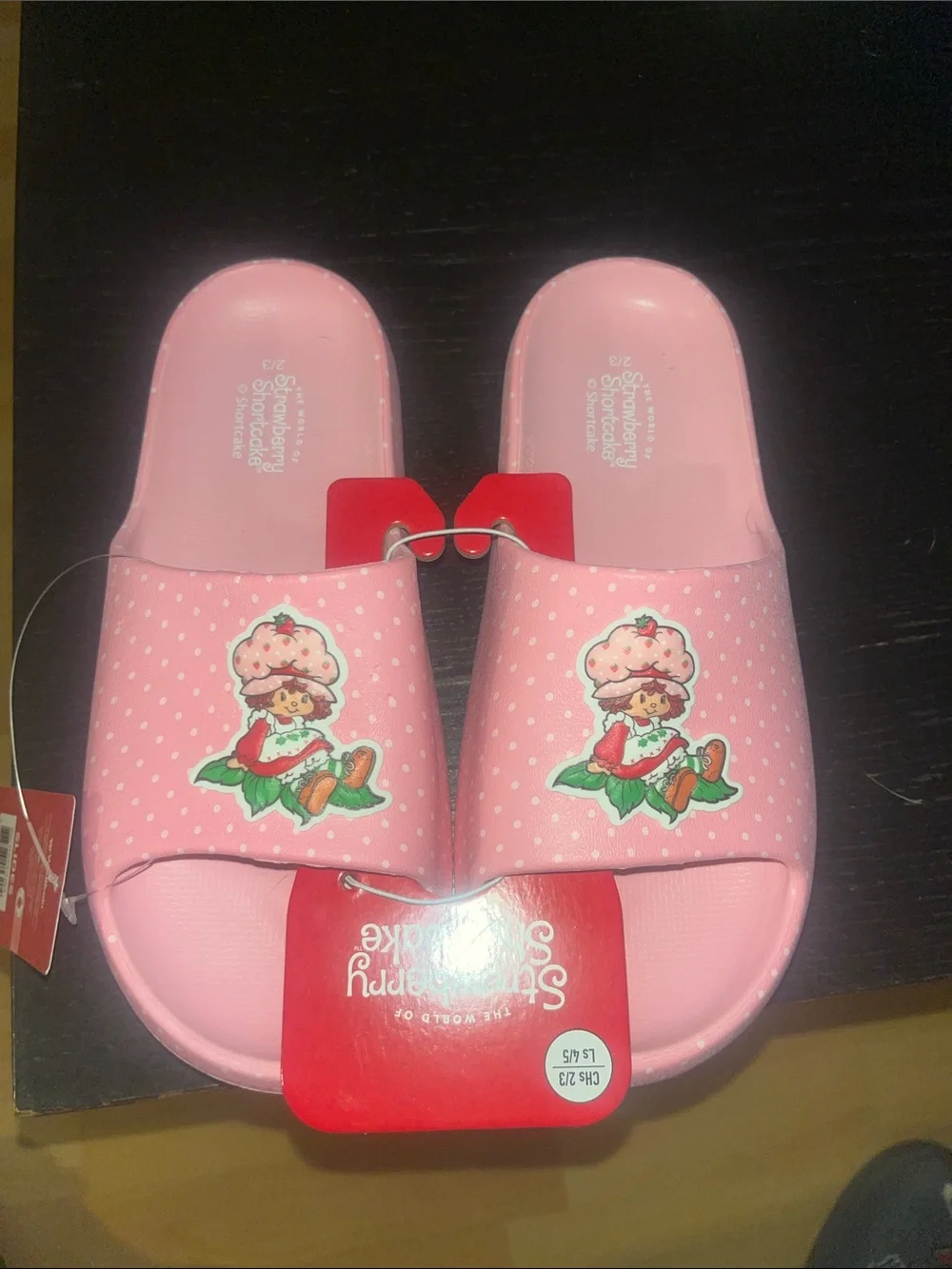 Strawberry Shortcake Pink Kids Slide Sandals
